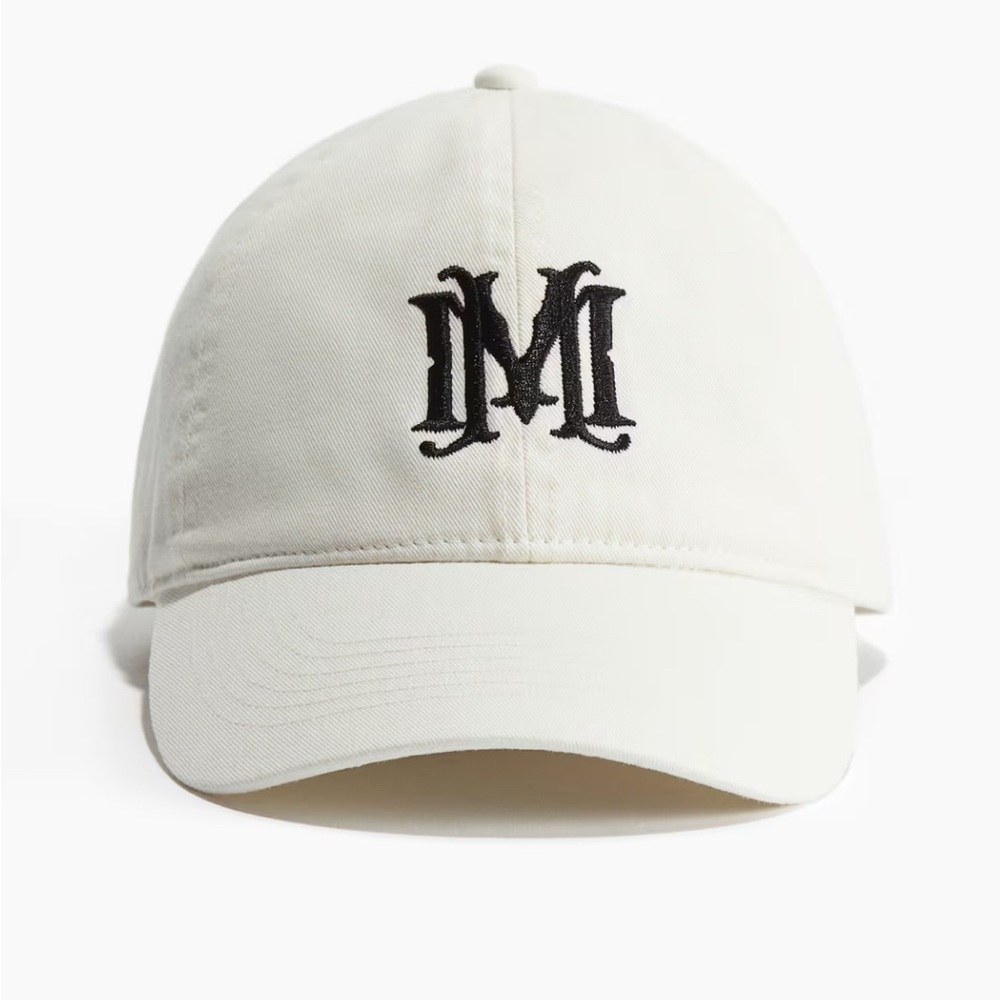 NWT White Cap with Black Embroidery